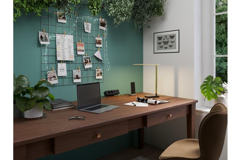 Bureau Lamp Bressi 8W 450lm AC220-240V 3-CCT Ασύρματη Φόρτιση USB PF>0.5 RA>80 Μαύρο / Χρυσό 1208962479