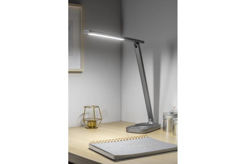 Bureau Deco Λάμπα Bressi 8W 450lm AC220-240V 3-CCT Ασύρματη Φόρτιση USB PF>0.5 RA>80 Γκρι 1208962480