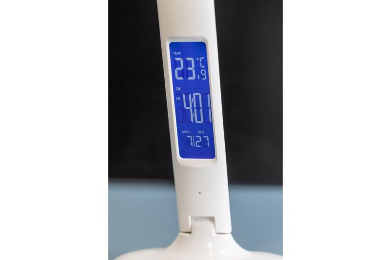 Decoρατικό Φωτιστικό Τραπεζιού GALACTIC LED 5W 240lm AC220-240V 50/60Hz με δυνατότητα αλλαγής χρωμάτων (3000K 4000K 6000K) ημερολόγιο ξυπνητήρι θερμόμετρο λευκή θήκη. 1208962484