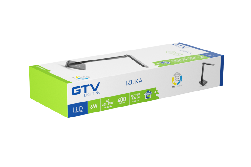 Διακοσμητική LED επιτραπέζια λάμπα IZUKA 6W 400lm AC220-240V 50/60Hz CCT επαγωγικός φορτιστής μαύρο. 1208962497