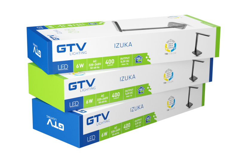 Διακοσμητική LED επιτραπέζια λάμπα IZUKA 6W 400lm AC220-240V 50/60Hz CCT επαγωγικός φορτιστής μαύρο. 1208962497