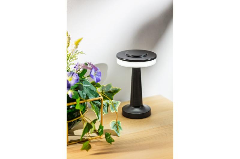 Διακοσμητικό Επιτραπέζιο Φωτιστικό Monum 3W 200lm DC 5V 1A 3000 K 3 μοίρες. Ρυθμιζόμενο με μπαταρία 1800 mAh, μαύρο. 1208962504