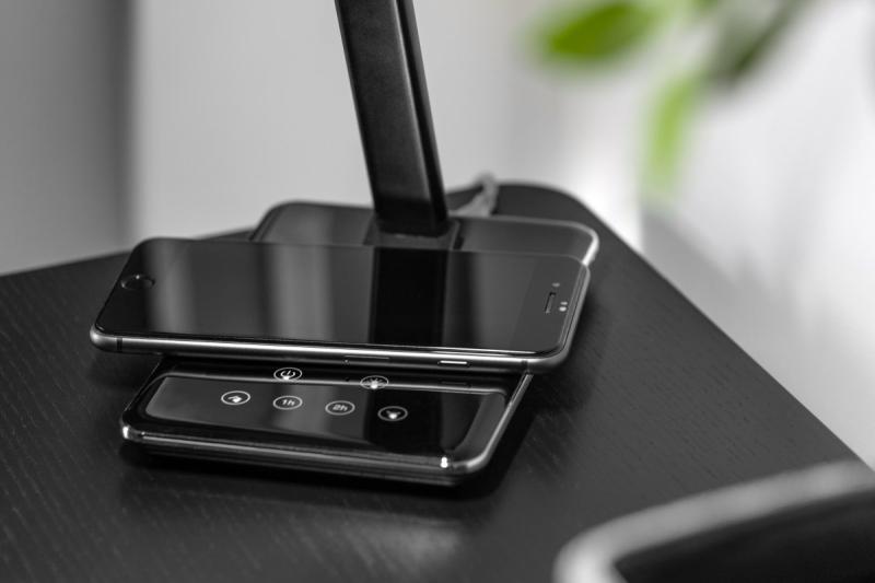 Διακοσμητική Επιτραπέζια Λάμπα Tritton 6W 340lm AC220-240V 4-CCT Ασύρματη Φόρτιση USB PF>0,5 RA>80 μαύρο 1208962518