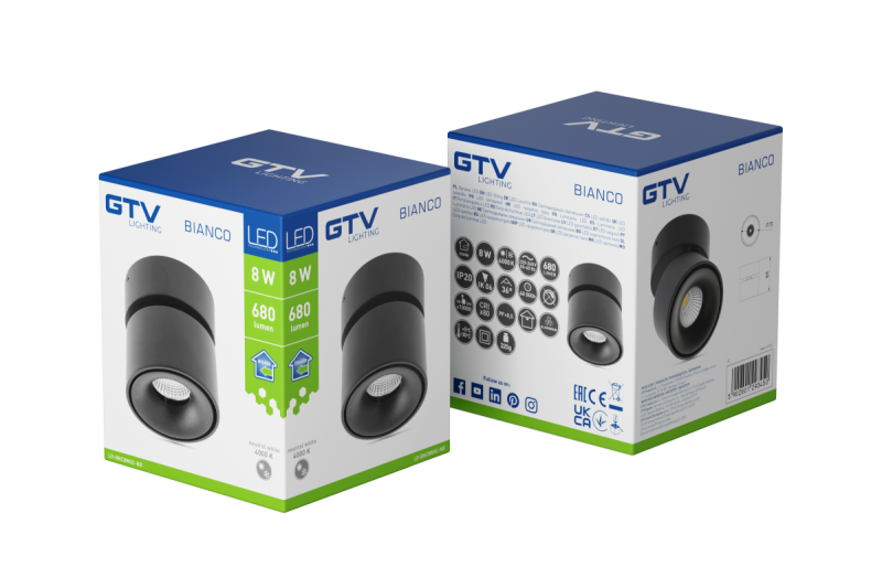 Διακοσμητικό LED φωτιστικό BIANCO 8W 680lm AC220-240V 50/60 Hz PF>0,9 Ra≥80 IP20 IK06 36° 4000K στρογγυλό μαύρο. 1208962672