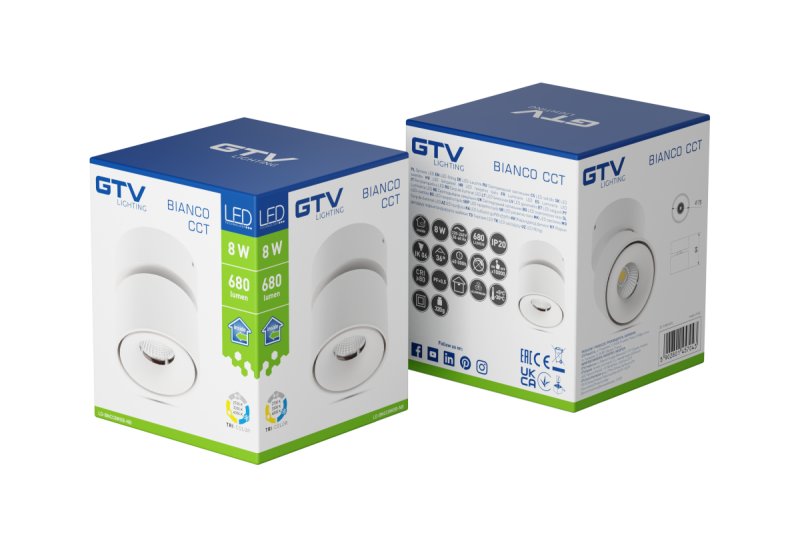 Διακοσμητικό LED φωτιστικό BIANCO CCT 8W 680lm AC220-240V 50/60 Hz Ra≥80 IP20 36° 2700/3300/4000K Στρογγυλό Λευκό 1208962677