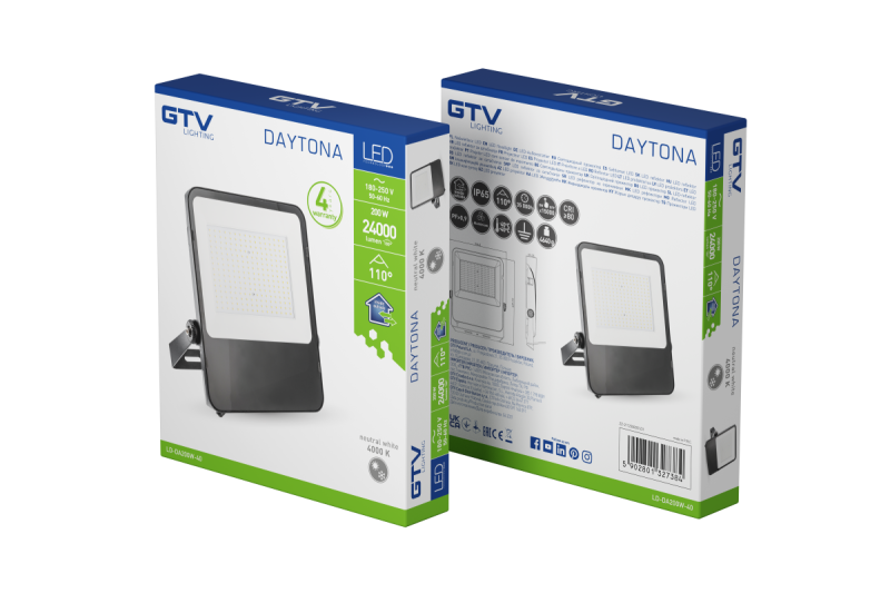 DAYTONA LED Προβολέας, 200W, 24000lm, 4000K, AC180-250V, 50/60 Hz, PF>0.9, IP65, 110° 1208962718