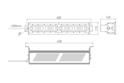 TEKSAS LED Highbay Lamp, 100W, 12000lm, AC100-240V, 50/60Hz, IP 65, γωνία δέσμης 60o, 4000K, γκρι 1208963207