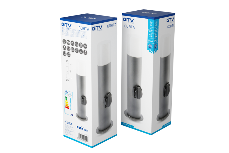 Διακόσμηση CORTA-P 40 φωτιστικό κήπου E27 MAX.25W IP44 AC220-240V 50-60Hz πρίζα max. 3000W στύλος γραφίτης. 1208963861