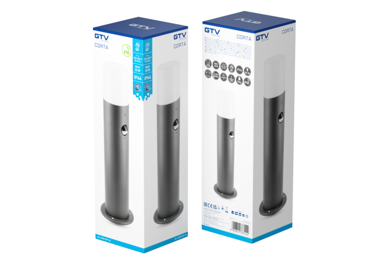Διακοσμητικό Φωτιστικό Κήπου CORTA-P PIR 40 E27 MAX.25W IP44 AC220-240V 50-60Hz στήλη γραφίτη. 1208963862