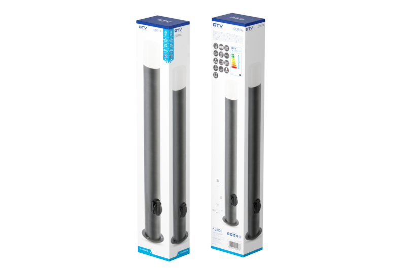 Διακόσμηση CORTA-P 80 φως κήπου E27 MAX.25W IP44 AC220-240V 50-60Hz πρίζα max. 3000W στύλος γραφίτη. 1208963864