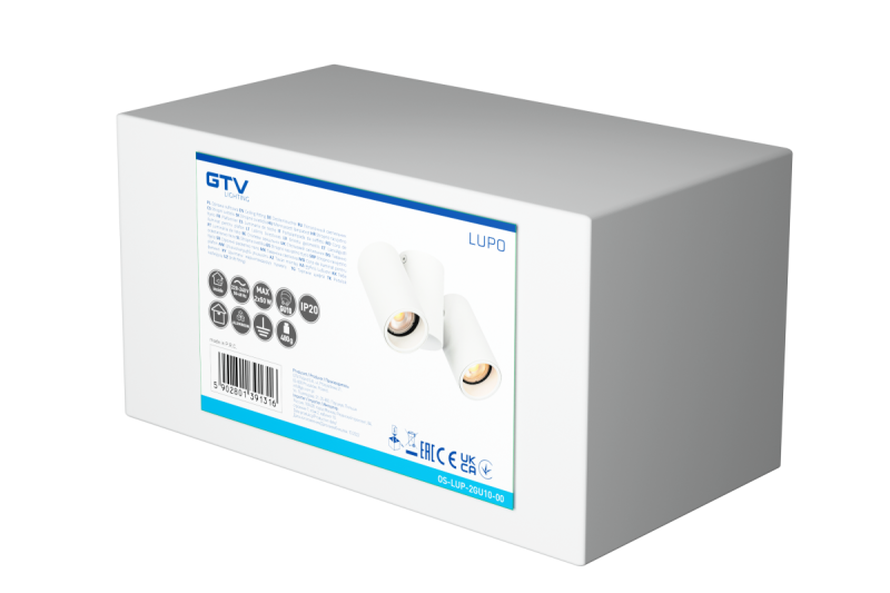 Διακοσμητικό Φωτιστικό Οροφής LUPO αλουμίνιο 17.5x5.6x11.5 IP20 2*GU10 max. 50W στρογγυλό λευκό. 1208963925