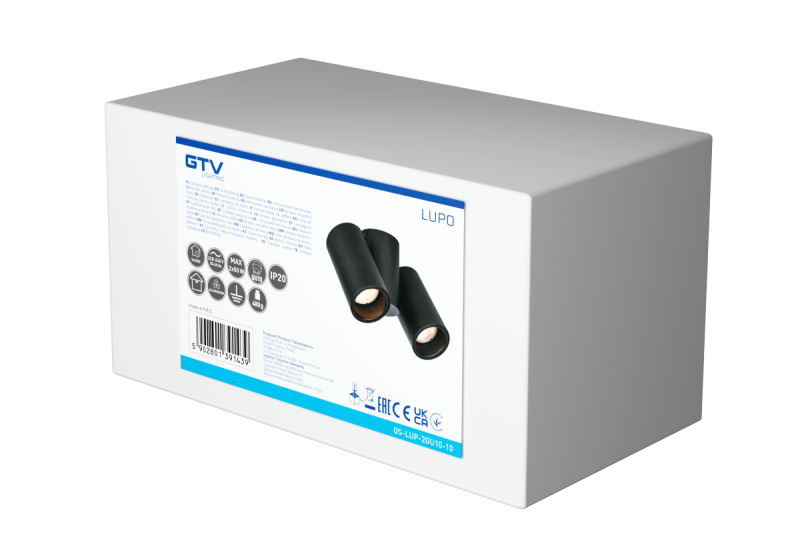 Διακοσμητικό Φωτιστικό Οροφής LUPO αλουμινίου 17.5x5.6x11.5 IP20 2*GU10 μέγ. 50W στρογγυλό μαύρο. 1208963926