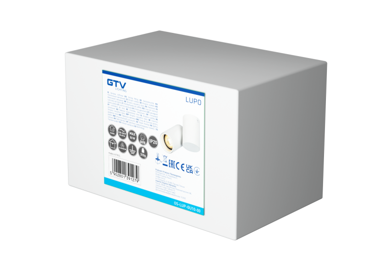 Διακοσμητικό Φωτιστικό Οροφής LUPO αλουμινίου 11.6x5.6x11.5 IP20 1*GU10 μέγ. 50W στρογγυλό λευκό. 1208963927