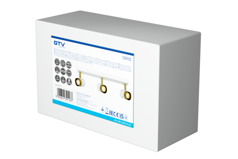 Διακοσμητικό φωτιστικό οροφής ORIO αλουμίνιο 43.0x5.5x14.0 IP20 3*GU10 max. 50W στρογγυλό λευκό. 1208963966