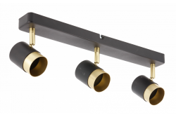 Διακοσμητικό φωτιστικό οροφής ORIO αλουμινίου 43.0x5.5x14.0 IP20 3*GU10 max. 50W στρογγυλό μαύρο. 1208963967