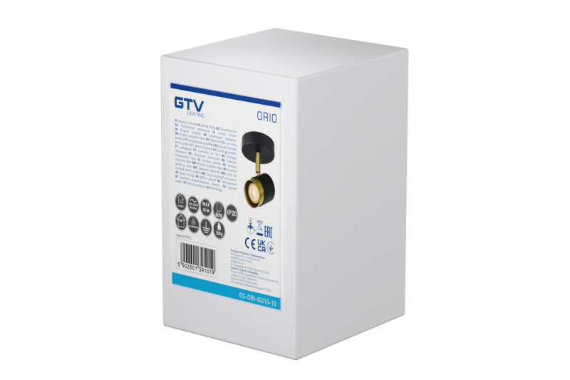 Διακοσμητικό φωτιστικό οροφής ORIO αλουμινίου 11.6x5.6x11.5 IP20 1*Gu10 max. 50W στρογγυλό μαύρο. 1208963969