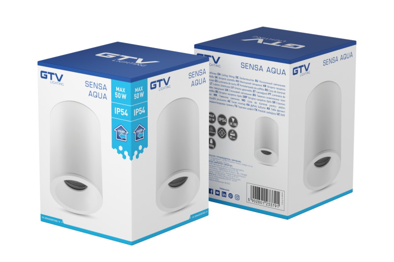 Διακοσμητικό SENSA AQUA φωτιστικό οροφής αλουμινίου 85x115 IP54 μέγιστο 50W κυκλικό λευκό. 1208964007