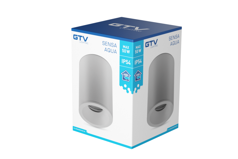 Διακόσμηση SENSA AQUA φωτιστικό οροφής αλουμινίου 85x115 IP54 μέγιστο 50W κυκλικό γκρι. 1208964008