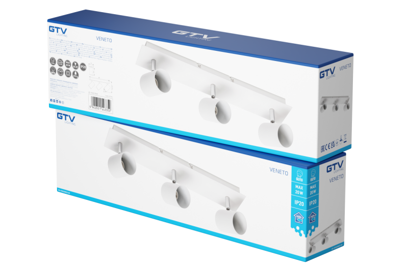 Διακοσμητικό φωτιστικό οροφής VENETO IP20 max. 20W 3 x GU10 στρογγυλό λευκό. 1208964039