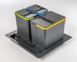 Σύστημα διαλογής απορριμμάτων Garbi Basket B-60-3 για συρτάρι 60cm, συμπεριλαμβανομένης θήκης και 3 κάδων απορριμμάτων 1208964399