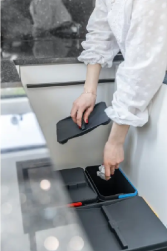 Σύστημα διαλογής απορριμμάτων Garbi Basket B-60-3 για συρτάρι 60cm, συμπεριλαμβανομένης θήκης και 3 κάδων απορριμμάτων 1208964399