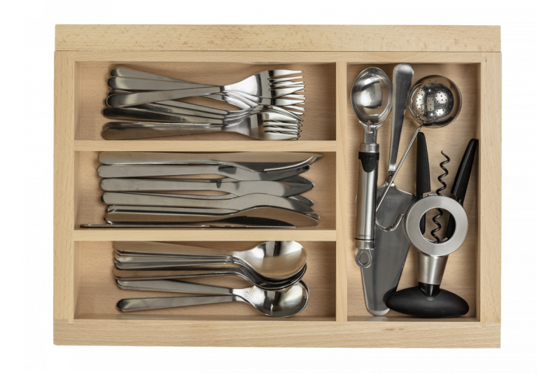 Decor Cutle Καλαθάκια για μαχαιροπίρουνα Ρυθμιζόμενο ένθετο για ντουλάπια 400-600 mm Χρώμα: Οξιά 1208966289