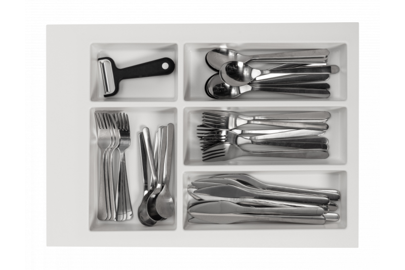 Διακοσμητική Κουτάλα Θήκη Μαχαιροπήρουνων Εισαγωγή για Κουζινοσυρτάρι 400 Λευκό 1208966373