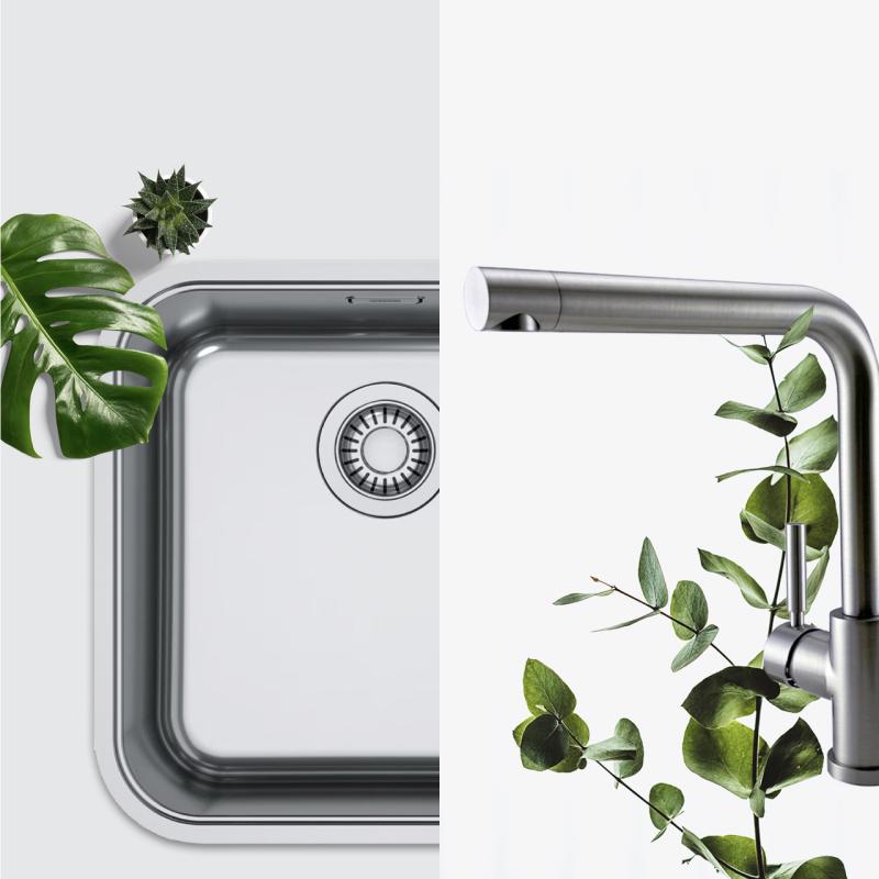 Σετ συνδυασμού νεροχύτη Franke - Κουζινοβρύση Pure.sink - Σιφώνιο κουζίνας