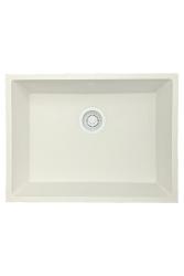 GraniteMy Universal γρανιτένιος λευκός νεροχύτης 55x40 εκ. λευκός επιτραπέζιος, υποκαθήμενος και εντοιχισμένος με λευκό βύσμα 1208967153