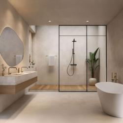 Waterevolution Flow ντους combinatie με κεφαλή οροφής μαύρο ματ T141NPR