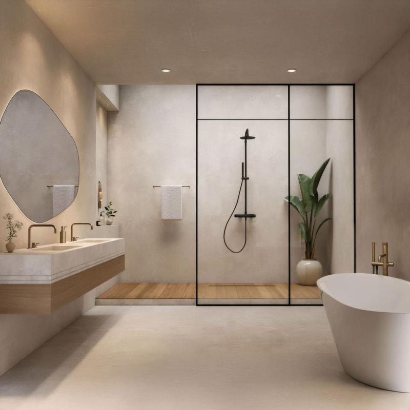 Waterevolution Flow ντους combinatie με κεφαλή οροφής μαύρο ματ T141NPR