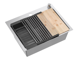 Quadri Dixton 60 ανοξείδωτος νεροχύτης 580x450 mm με οπή για βρύση και αξεσουάρ 1208967194