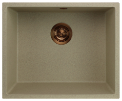 GranitMy Universal γρανίτης μπεζ άμμο νιπτήρας 50x40 cm επιφάνεια, υποκατασκευή και ενσωμάτωση με χάλκινη τάπα 1208967221