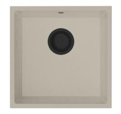 GraniteMy Universal γρανίτης μπεζ νεροχύτης άμμου 40x40 cm επιφάνεια, υποδομή και επίπεδη εγκατάσταση με μαύρο βύσμα 1208967232