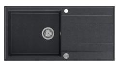 Quadri Luton ανθρακί γρανίτης επιτραπέζιος νεροχύτης με αποστραγγιστική επιφάνεια αναστρέψιμος 100x50cm με ανοξείδωτο πώμα 1208967320