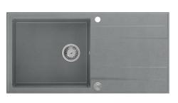 Quadri Luton γκρι γρανιτένος νεροχύτης επιφάνειας με αναστρέψιμη επιφάνεια αποστράγγισης 100x50cm με ανοξείδωτο ατσάλι βύσμα 1208967323