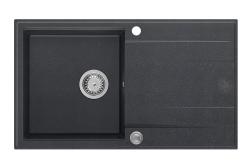 Quadri Luton ανθρακί γρανιτένιο νεροχύτη με αποστραγγιστικό, αναστρέψιμο 86x50cm με ανοξείδωτο πώμα 1208967343