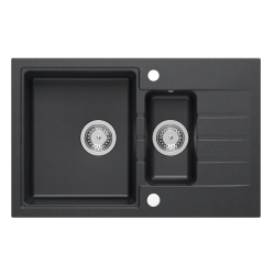 Quadri Cardigan ανθρακί 1,5 γρανιτένιος επιτραπέζιος νεροχύτης με αποστραγγιστική επιφάνεια αναστρέψιμος 78x50εκ 1208967381