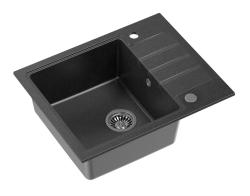 Quadri ζακέτα ανθρακί γκρι εντοιχισμένος νεροχύτης με επιφάνεια αποστράγγισης, αναστρέψιμος 62x50cm 1208967391