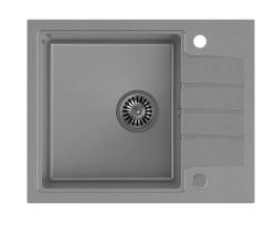 Quadri Καρντιγκάν γκρι γρανίτης εντοιχιζόμενος νεροχύτης με αποστραγγιστικό χώρο αναστρέψιμος 62x50cm 1208967392