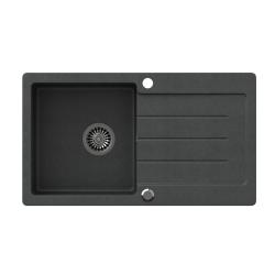 Quadri Kendal ανθρακί γρανίτης νεροχύτης με αποστραγγιστική επιφάνεια 77x44cm αναστρέψιμος 1208967397