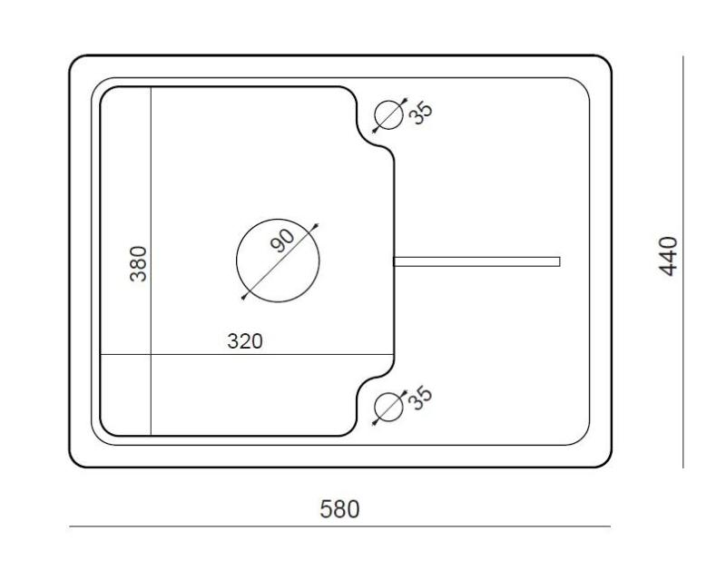 Quadri Kendal ανθρακί γρανίτης νεροχύτης 58x44cm με αποστραγγιστική επιφάνεια 1208967403
