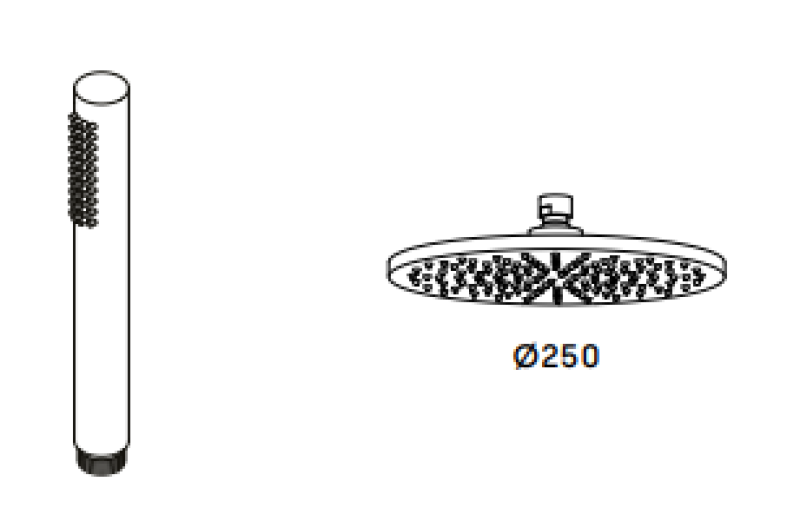 Water Evolution Flow σετ ντους με κεφαλή βροχής ματ λευκό 250mm T141N25BR