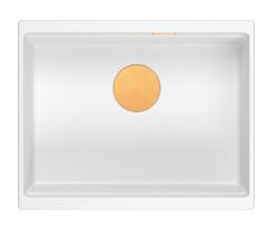 Quadri Newport II λευκός νεροχύτης από γρανίτη για υποκατασκευή λευκός 560x450mm με χάλκινο βύσμα 1208967452