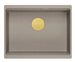 Quadri Newport II γρανίτης υποκατασκευή νεροχύτης σε χρώμα ταούπε 560x450mm με χρυσό βύσμα και καπάκι αποχέτευσης 1208967454