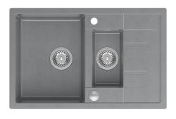 Quadri Brenton γκρι γρανιτένιο επιτραπέζιο νεροχύτη 1,5 με αποστραγγιστικό 78x50cm με ανοξείδωτο πώμα 1208967559