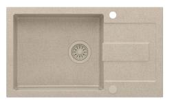 Quadri Sutton XL μπεζ αμμώδης γρανίτης επιτραπέζιος νεροχύτης 78x45cm με αναστρέψιμη επιφάνεια στραγγίσματος και μπεζ τάπα 1208967577