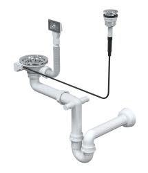 Quadri Oxford ανοξείδωτο ατσάλι σετ αποχέτευσης νεροχύτη, συμπεριλαμβανομένου υπερχείλισης και κουμπιού ώθησης για άνοιγμα, ανοξείδωτο ατσάλι 1208967589