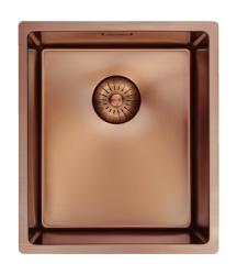 Pure.Sink Prestige νεροχύτης 34x40 cm PVD Χαλκός, ακτίνα 10 mm, για υποκατασκευή, επίπεδη ενσωμάτωση και επιφάνεια εγκατάστασης PPG3440-62