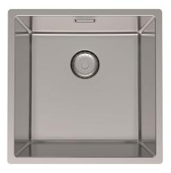 Pure.Sink Prestige νεροχύτης RVS 40x40 cm, ακτίνα 10 mm, για υποκατασκευή, επίπεδη ενσωμάτωση και επιφάνεια εγκατάστασης PPG4040-02